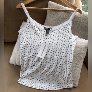 Streetwear Society Black and White Floral Lace Top